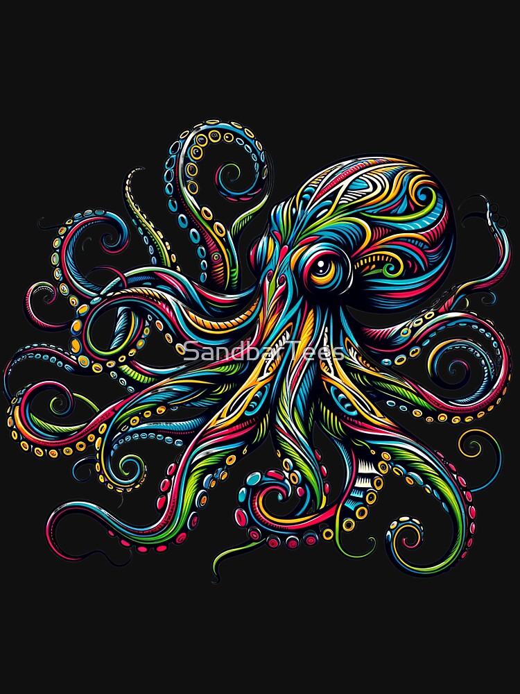 Colorful Tribal Octopus by SandbarTees T-Shirts, Hoodie, Sweatshirt | BlankRebels.com (Image 3)