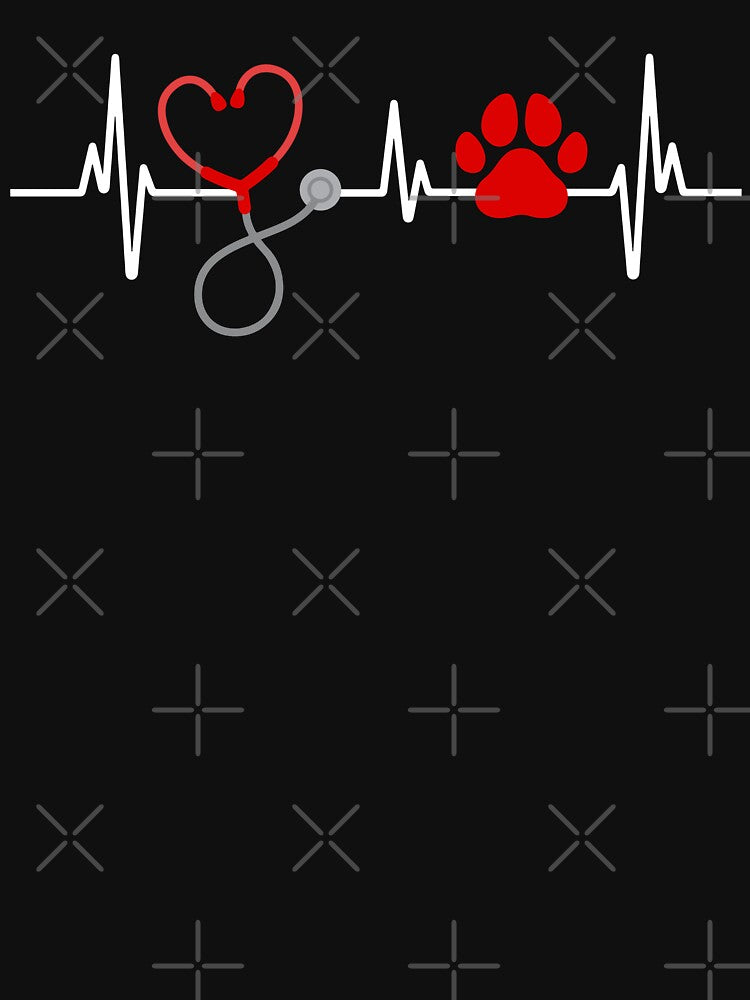 Heartbeat Paw Stethoscope Veterinarian Vet Tech Vet Nurse by Studio624