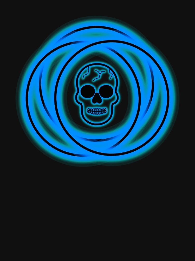 Glowing Neon Skull Blue by mrtraz T-Shirts, Hoodie, Sweatshirt | BlankRebels.com (Image 3)