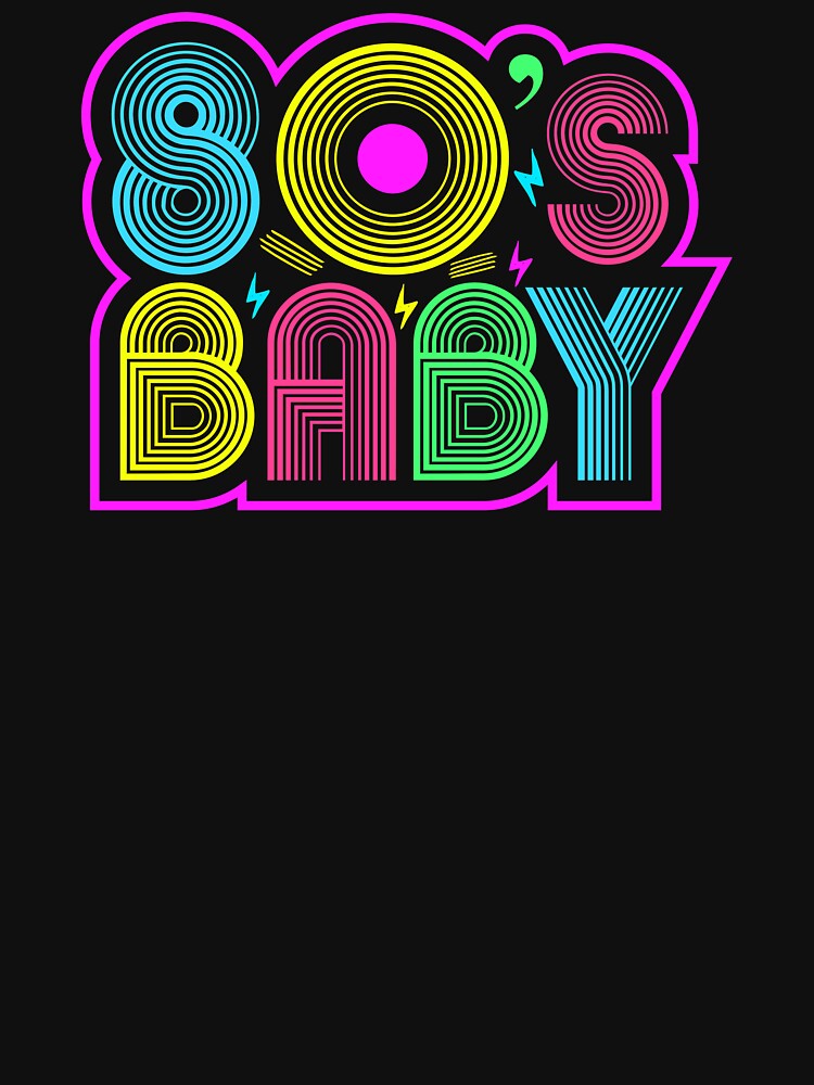 80s Baby - Vintage Retro Fashion Costume T-Shirt by biNutz Hoodie, Sweatshirt | BlankRebels.com (Image 3)