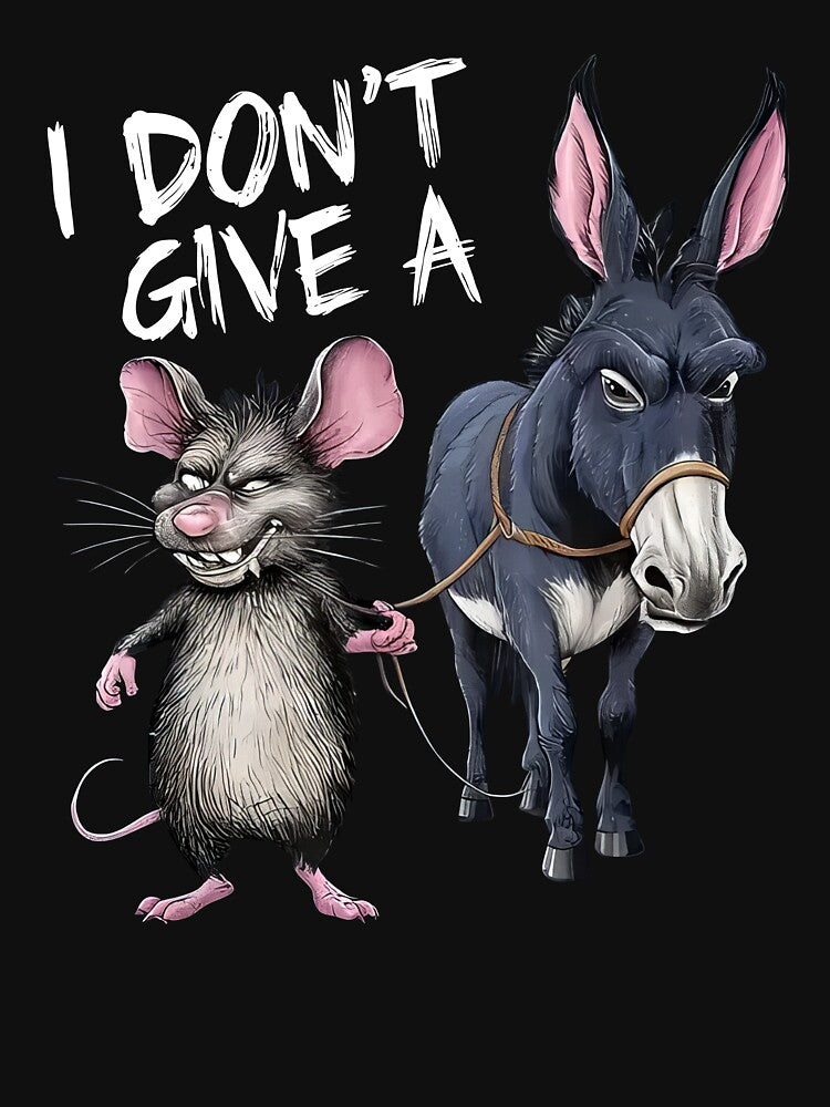 I don't give a rats ass Sarcasm Funny Shirts, I Don't Give a Donkey Shirt Funny Sarcastic Animal Tee, Mouse and... (Image 3)