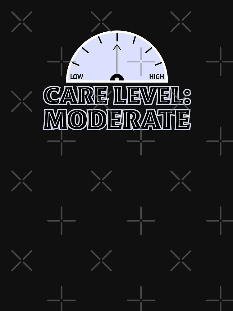 Care Level Moderate Funny Office Shirt – Minimal Sarcastic by ECinkdesigns Hoodie, Sweatshirt | BlankRebels.com (Image 3)