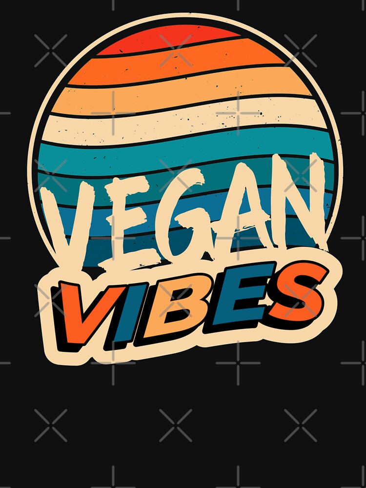 Vegan Vibes Retro Sunset Colorful by nanogarbanzo T-Shirts, Hoodie, Sweatshirt | BlankRebels.com (Image 3)