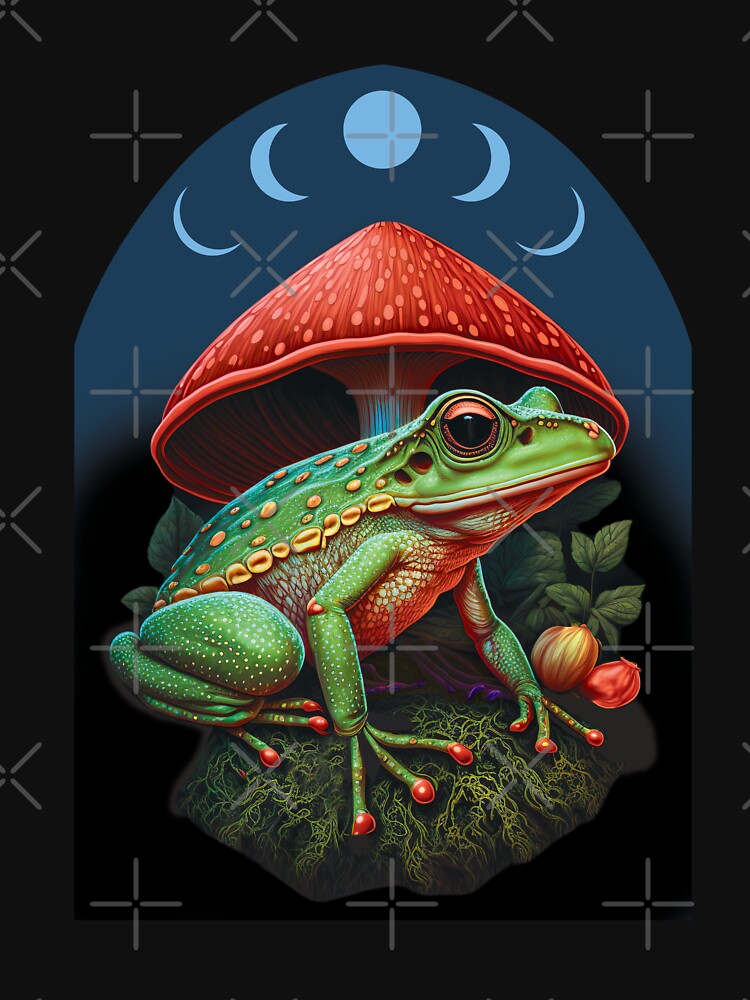 Frog Under Mushroom Dark Academia Cottagecore Aesthetic Goth Mystical by nicestr T-Shirts, Hoodie, Sweatshirt (Image 3)