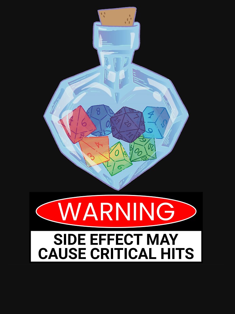 Warning. Side effect may cause critical hit! RPG by Zanda-Nerd-Shop T-Shirts, Hoodie, Sweatshirt | BlankRebels.com (Image 3)
