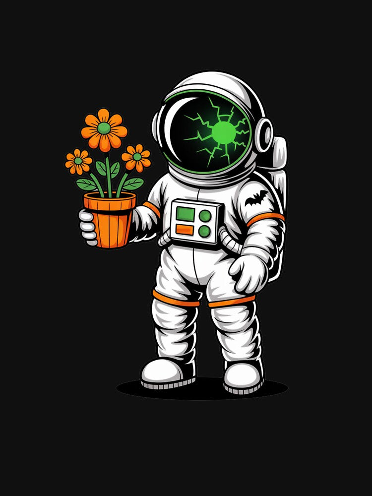 Halloween Flowers Astronaut  – Spooky Pumpkin Flower Pot Space Design by ColorSplash123 T-Shirts, Hoodie,... (Image 3)