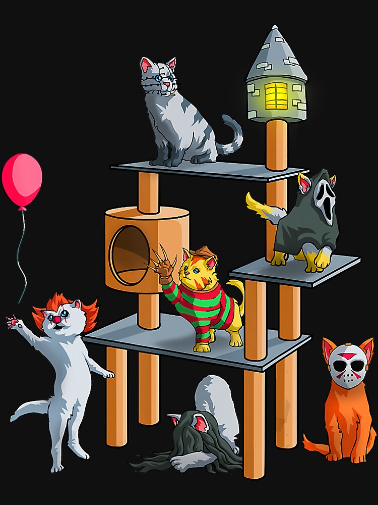Funny Cat Horror Movies Cute Halloween for Cat Kitty Lovers T-Shirt by traceyk3cch Hoodie, Sweatshirt (Image 3)