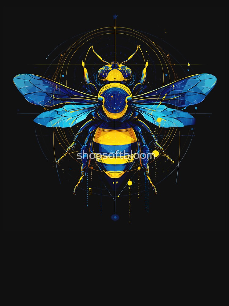 Cosmic Bee – Golden Glow and Blue Wings by shopsoftbloom T-Shirts, Hoodie, Sweatshirt | BlankRebels.com (Image 3)