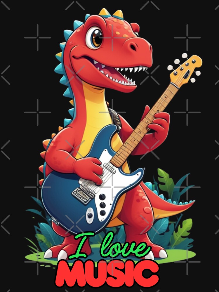 Dinosaur I love music by KIDS-PRINTS T-Shirts, Hoodie, Sweatshirt | BlankRebels.com (Image 3)
