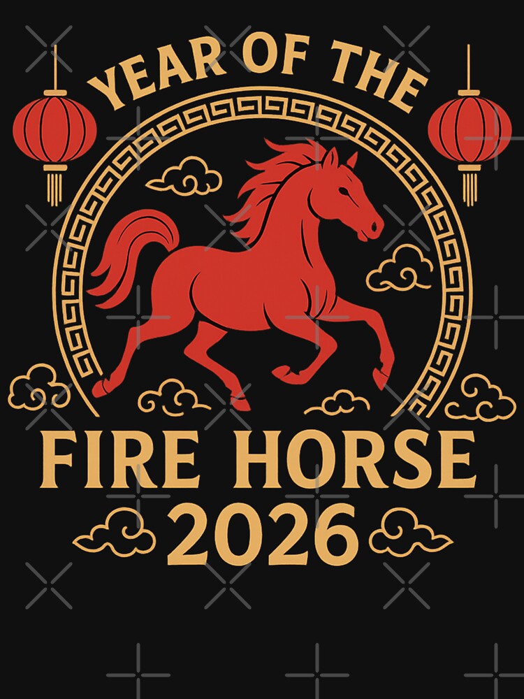 Year of the Fire Horse 2026 – Chinese Zodiac Design by Dragonfly-10 T-Shirts, Hoodie, Sweatshirt | BlankRebels.com (Image 3)