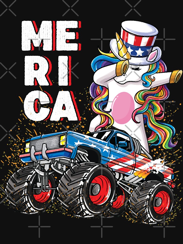 Merica Unicorn Riding Monster Truck by HumbleShirt T-Shirts, Hoodie, Sweatshirt | BlankRebels.com (Image 3)