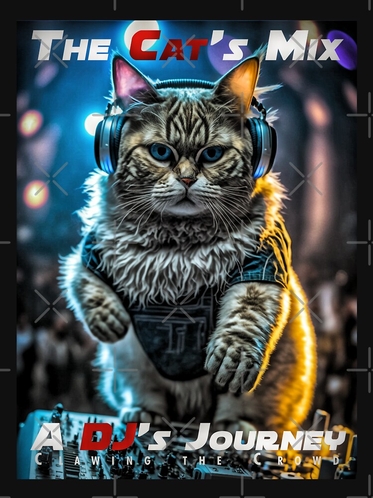 Cool Cat DJ Mixing – Club Dj Cat Deck Mixing Music | House Trance Rave Trap Dance by MadeByRobots T-Shirts,... (Image 3)