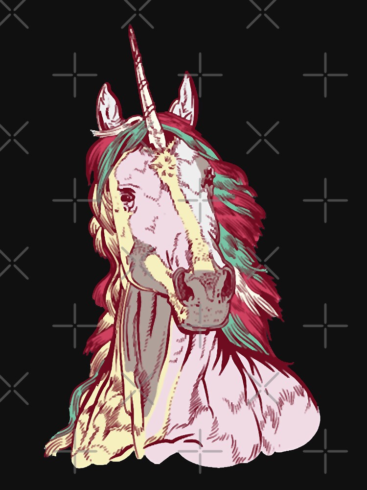 Retro Unicorn or Horse with Horn by HumbleShirt T-Shirts, Hoodie, Sweatshirt | BlankRebels.com (Image 3)