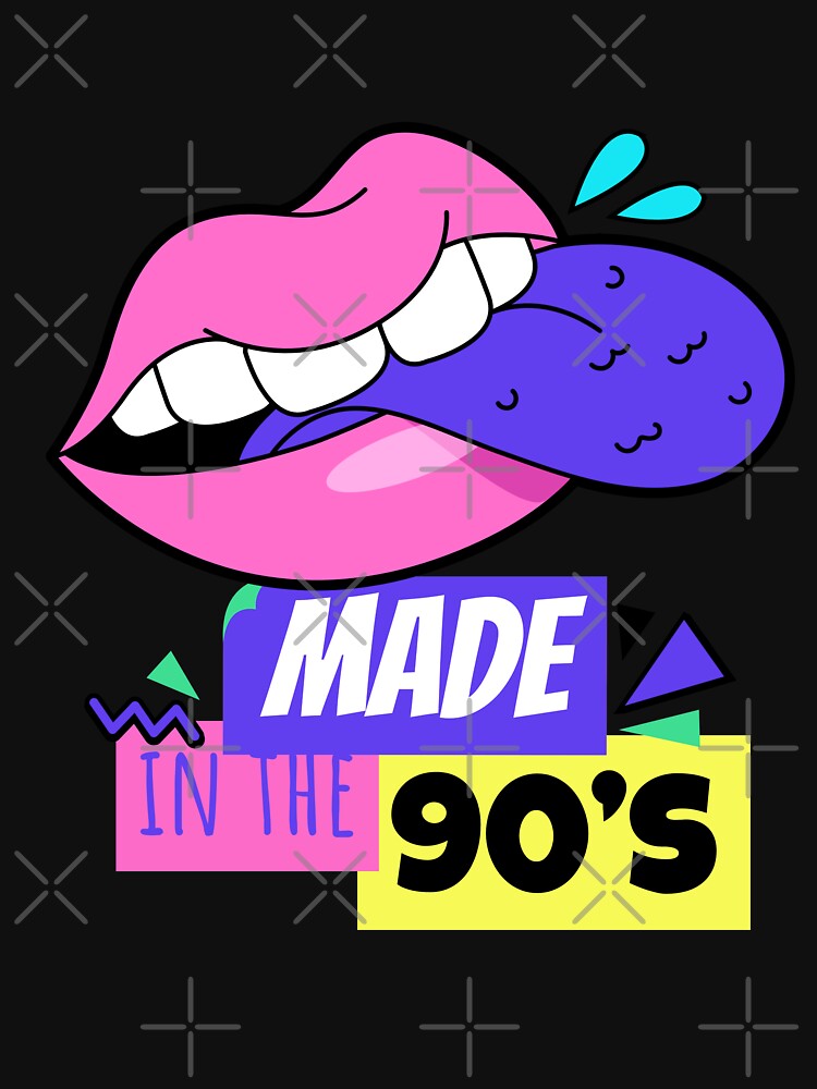Made In the 90's -  Old School lips 90s Design - smiley 90's by onjcdesign T-Shirts, Hoodie, Sweatshirt (Image 3)