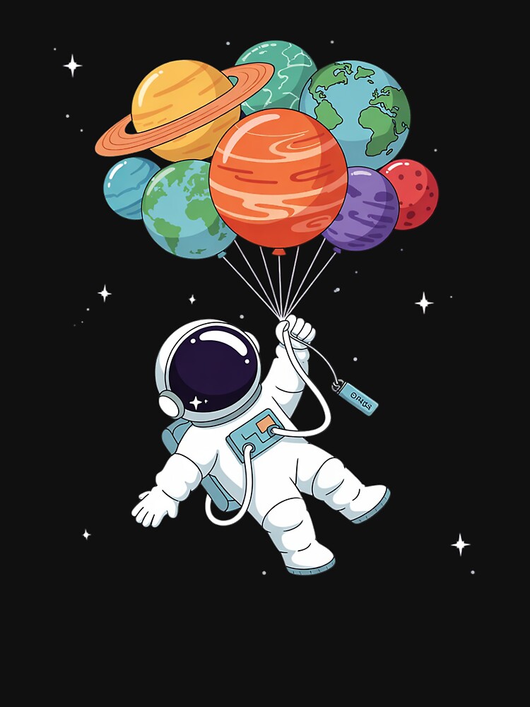 Astronaut Holding Planet Balloons Solar System Space T-Shirts, Hoodie, Sweatshirt