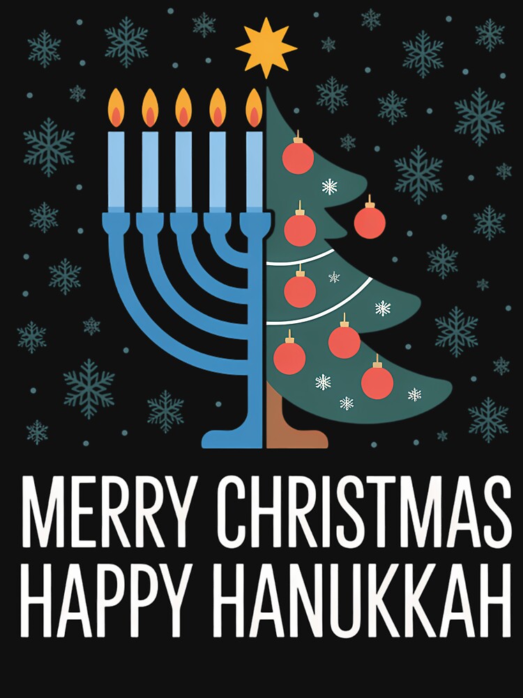 Merry Chrismukkah Happy Christmas Hanukkah by JulienAureo T-Shirts, Hoodie, Sweatshirt | BlankRebels.com (Image 3)
