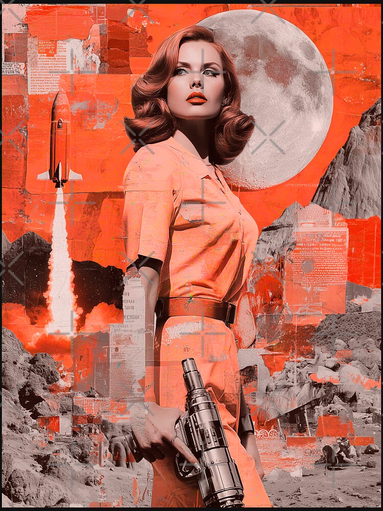 Futuristic Pop Art | Female Space Cadet | Vintage Artwork by OrganicLights T-Shirts, Hoodie, Sweatshirt (Image 3)