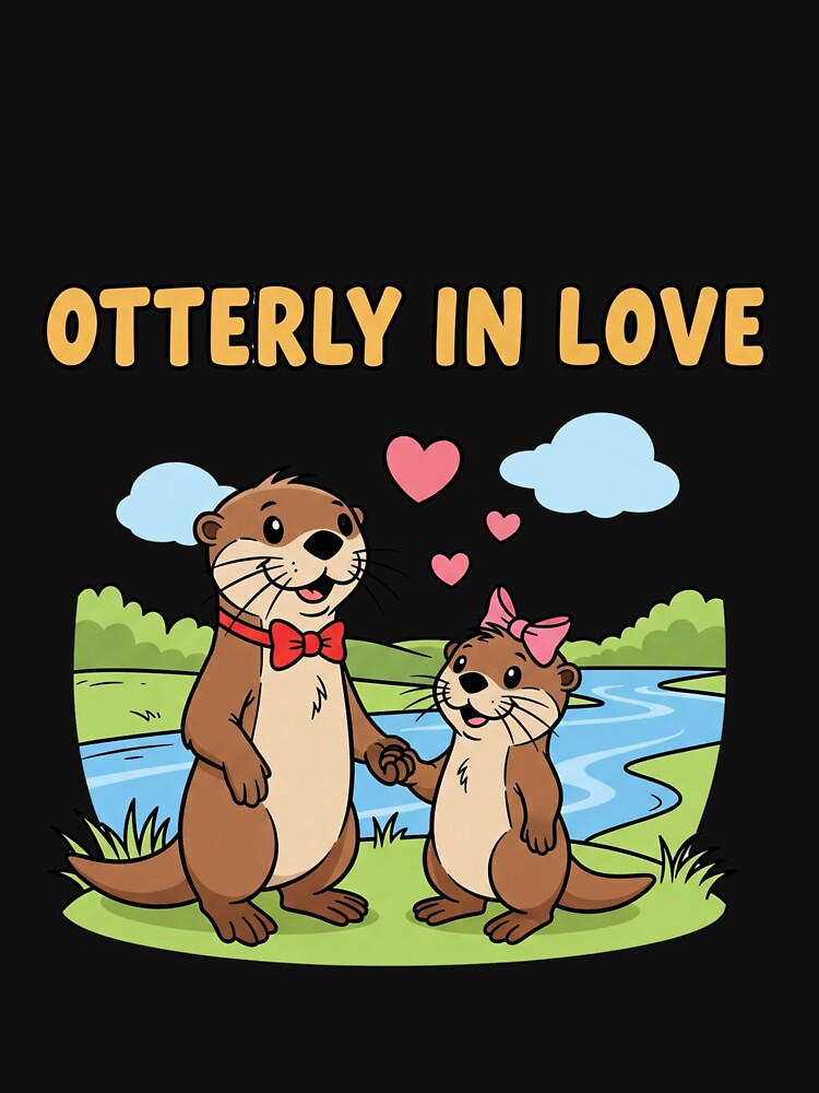 Otterly In Love - Adorable Otters Holding Hands by suszak24 T-Shirts, Hoodie, Sweatshirt | BlankRebels.com (Image 3)