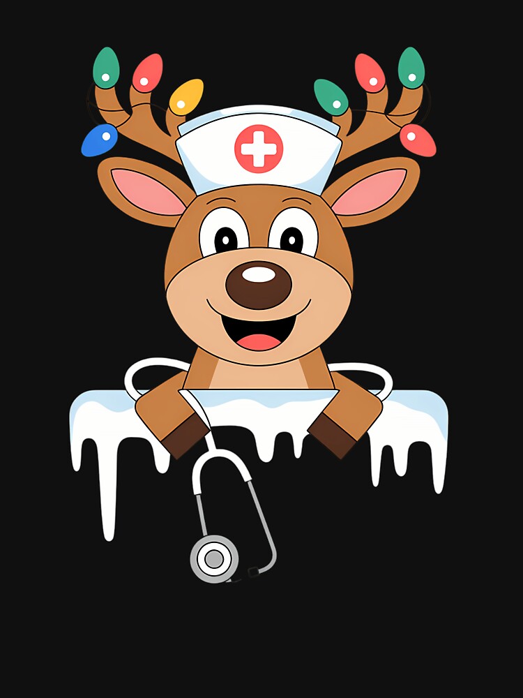 Christmas Nurse Love NICU RN ER Santa Reindeer Nurse Hat by JonBarnes22 T-Shirts, Hoodie, Sweatshirt (Image 3)