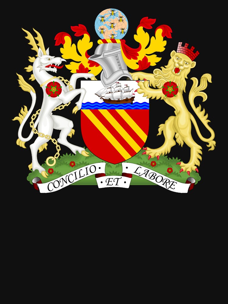 Manchester Coat of Arms, England by ModernVintageAr T-Shirts, Hoodie, Sweatshirt | BlankRebels.com (Image 3)
