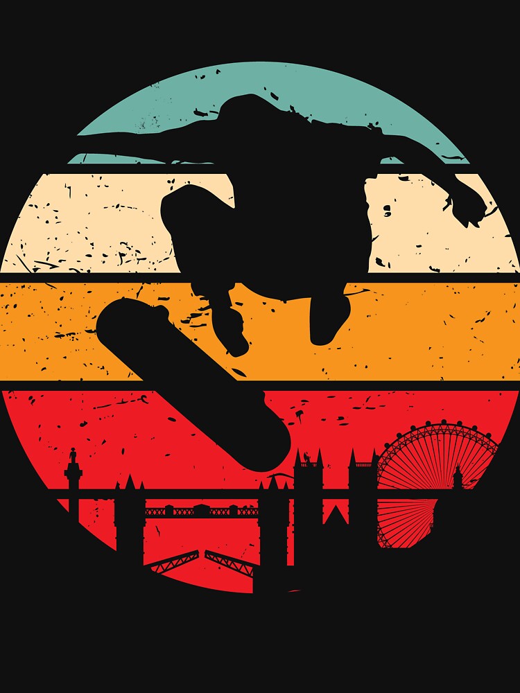 Skateboard retro design over London by Gerald Waters T-Shirts, Hoodie, Sweatshirt | BlankRebels.com (Image 3)