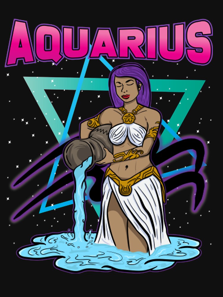 Aquarius Girl Unique Retro Mermaid Art Zodiac Sign Birthday by Luxurious796 T-Shirts, Hoodie, Sweatshirt (Image 3)