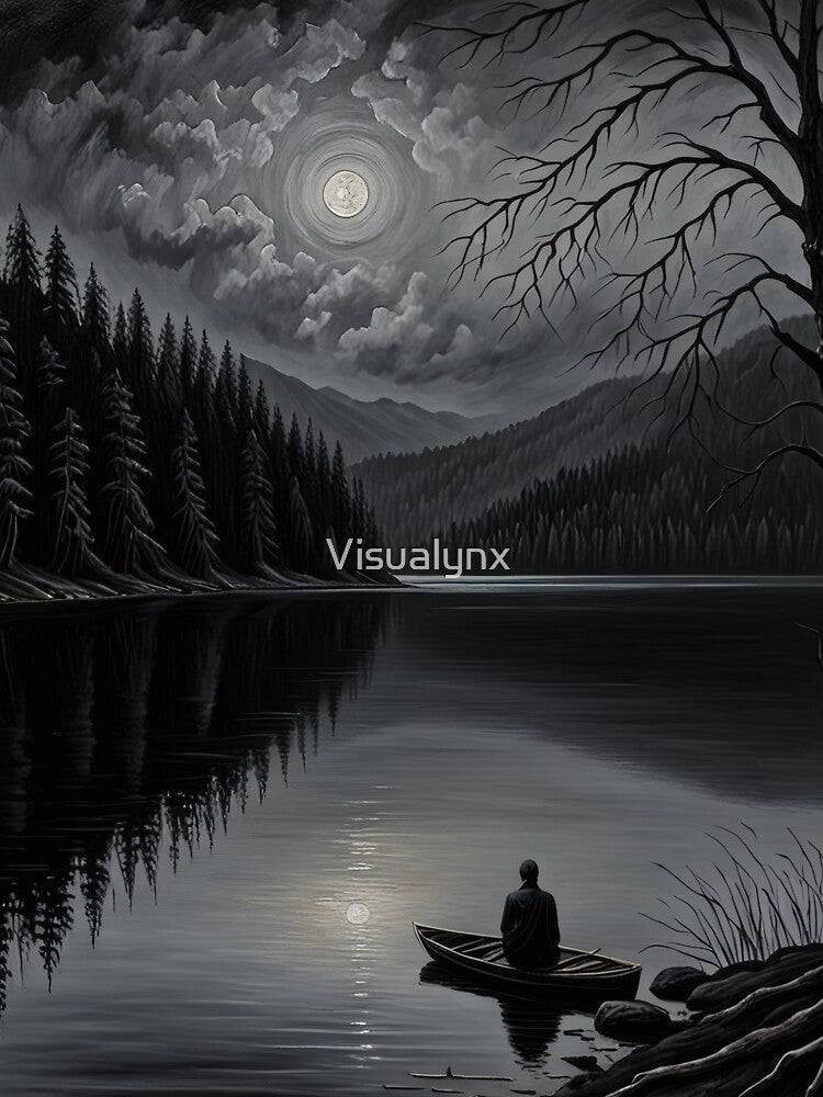 Dark Sea – Nihilistic Ocean Oil Painting of Absolute Loneliness by Visualynx T-Shirts, Hoodie, Sweatshirt (Image 3)
