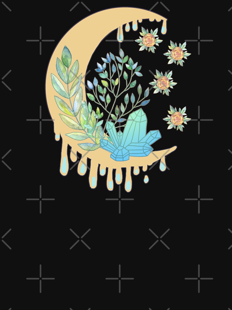 Floral Melting Moon & Crystal by GrimButterfly T-Shirts, Hoodie, Sweatshirt | BlankRebels.com (Image 3)