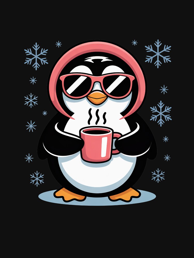 Lazy Penguin – Cute Funny Kawaii Coffee Design by ColorSplash123 T-Shirts, Hoodie, Sweatshirt | BlankRebels.com (Image 3)
