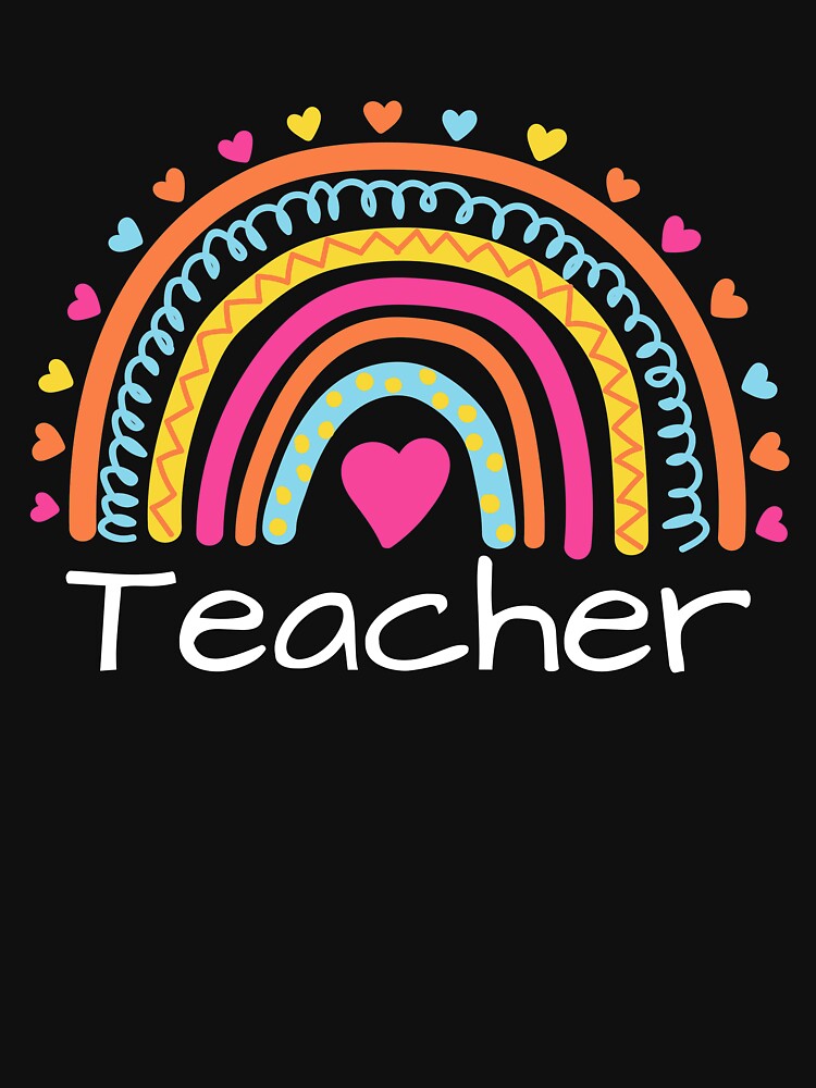 Teacher Shirts For Women, Vintage Boho Teacher Rainbow Sweatshirt, Rainbow Teacher Hoodie, Rainbow Teacher,... (Image 3)