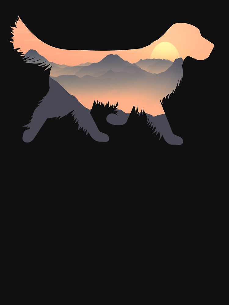 Golden Retriever Dog Silhouette Sun Mountain Gift by alaechamlal T-Shirts, Hoodie, Sweatshirt | BlankRebels.com (Image 3)