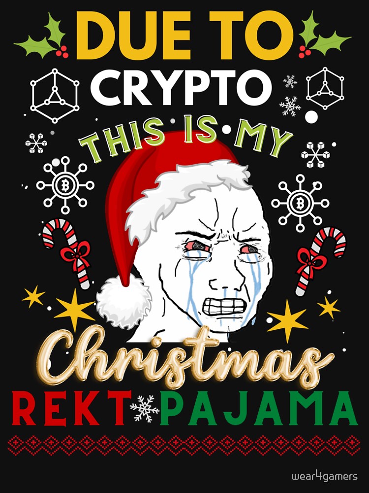 due to inflation this is my ugly crypto christmas sweater - wojak ugly crypto sweater pajama by wear4gamers... (Image 2)