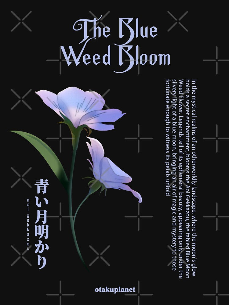 anime blue moon flower by Otakuniverse T-Shirts, Hoodie, Sweatshirt | BlankRebels.com (Image 3)