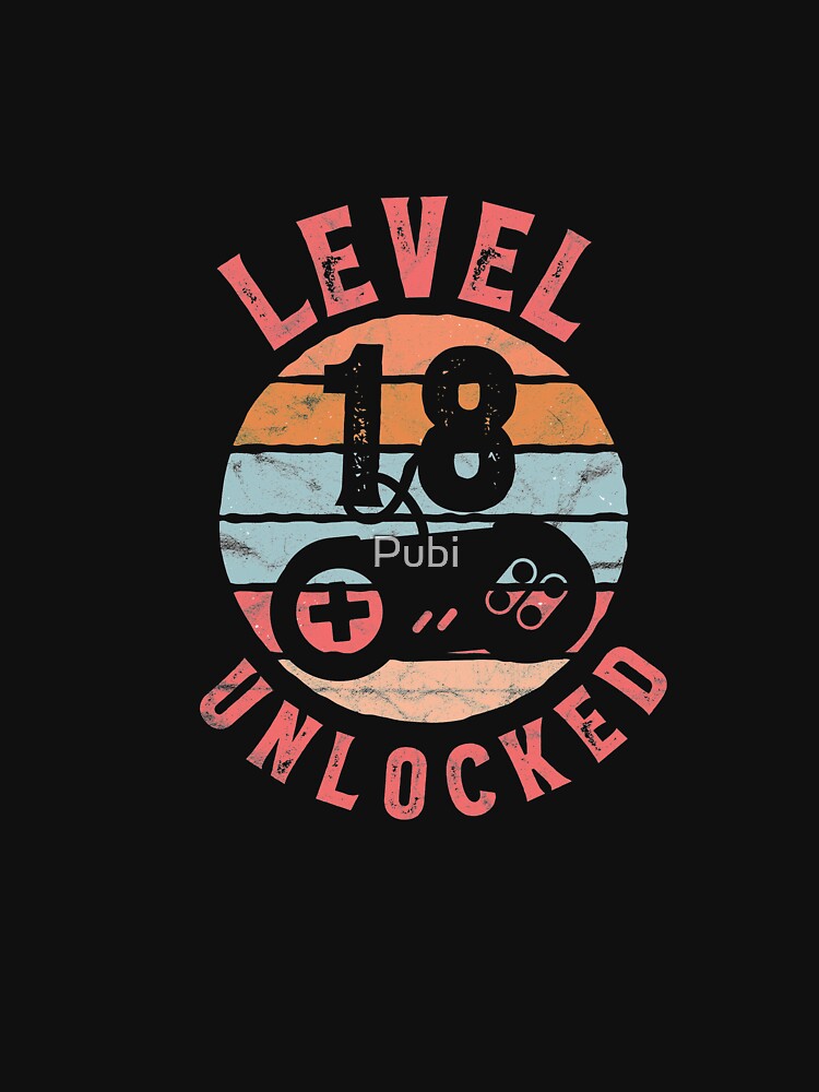 Level Up Gamer Player 18 Birthday Gift by Pubi T-Shirts, Hoodie, Sweatshirt | BlankRebels.com (Image 3)