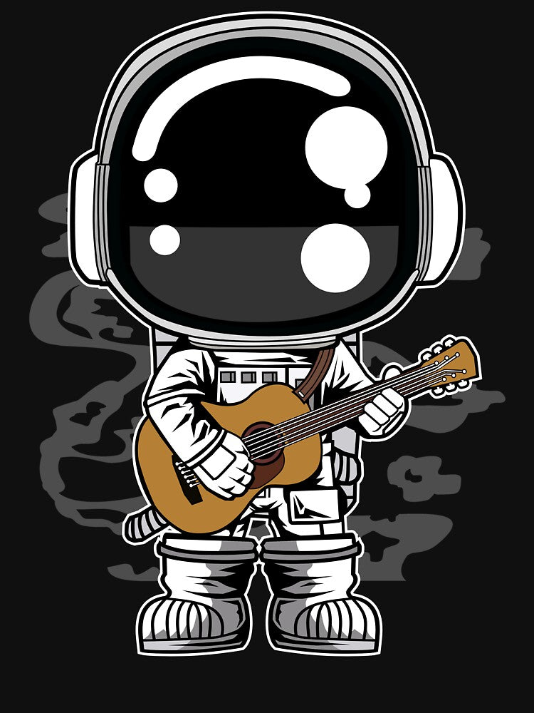 Astronaut Acoustic Guitar - Funny Outer Space Lovers by Desteroids T-Shirts, Hoodie, Sweatshirt | BlankRebels.com (Image 3)