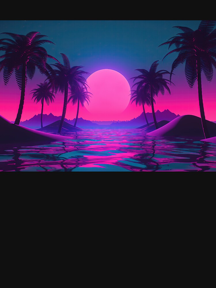 Neon Tides: A Vaporwave Celebration of Oceanic Visions by Mullet Monkey T-Shirts, Hoodie, Sweatshirt (Image 3)