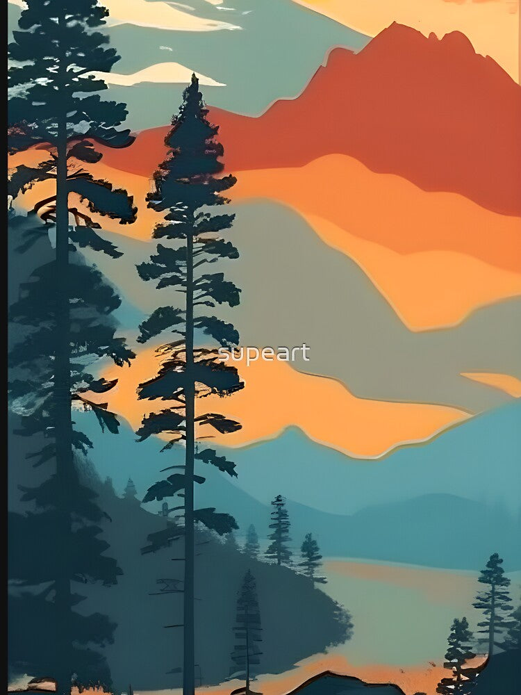 Find the Perfect Minimalist Matte Painting of Bavarian Alps Print for Your Home Decor Needs by supeart... (Image 3)