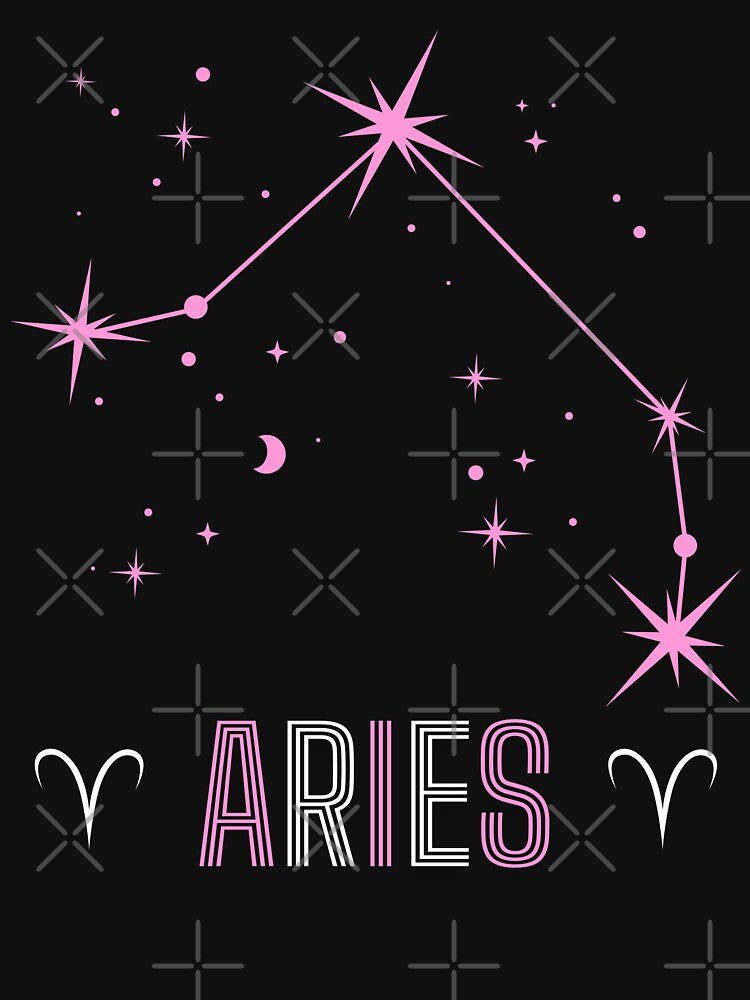Aries Constellation Retro Font by MysticZodiac T-Shirts, Hoodie, Sweatshirt | BlankRebels.com (Image 3)