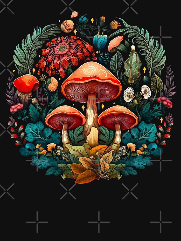 Mushrooms and Floral by ethnicdrawing T-Shirts, Hoodie, Sweatshirt | BlankRebels.com (Image 3)