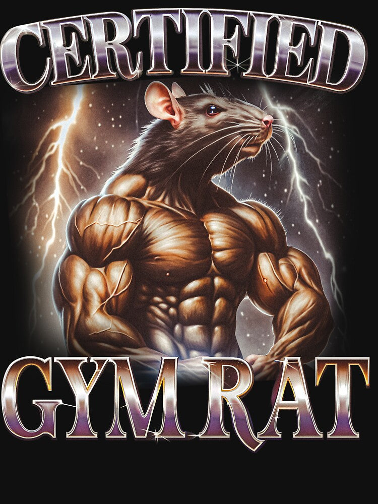 Certified Gym Rat Funny Vintage 90s Style T-Shirt, Unisex Retro Gym Graphic Tee, 90s Rat Shirt, Gym Lovers... (Image 3)