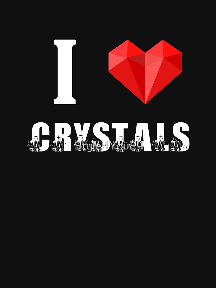 I Love Crystals - Healing Stones Heart Chakra Gems Saying Gemstones Gift by Style4You24 T-Shirts, Hoodie,... (Image 3)