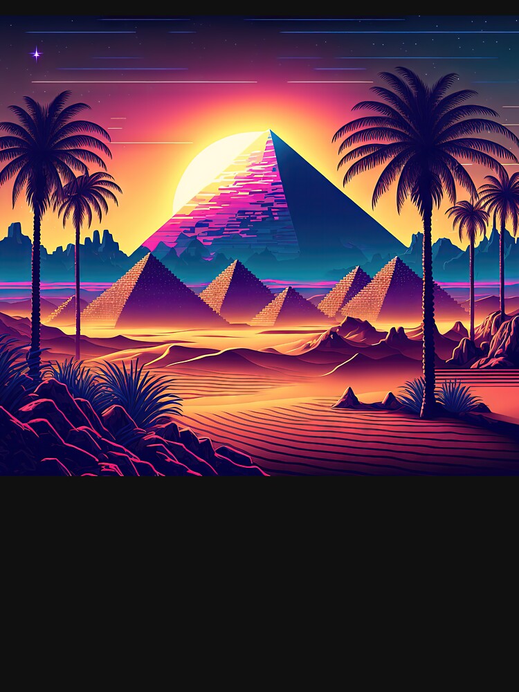 Neon Oasis: Pyramids of the Future by Mullet Monkey T-Shirts, Hoodie, Sweatshirt | BlankRebels.com (Image 3)