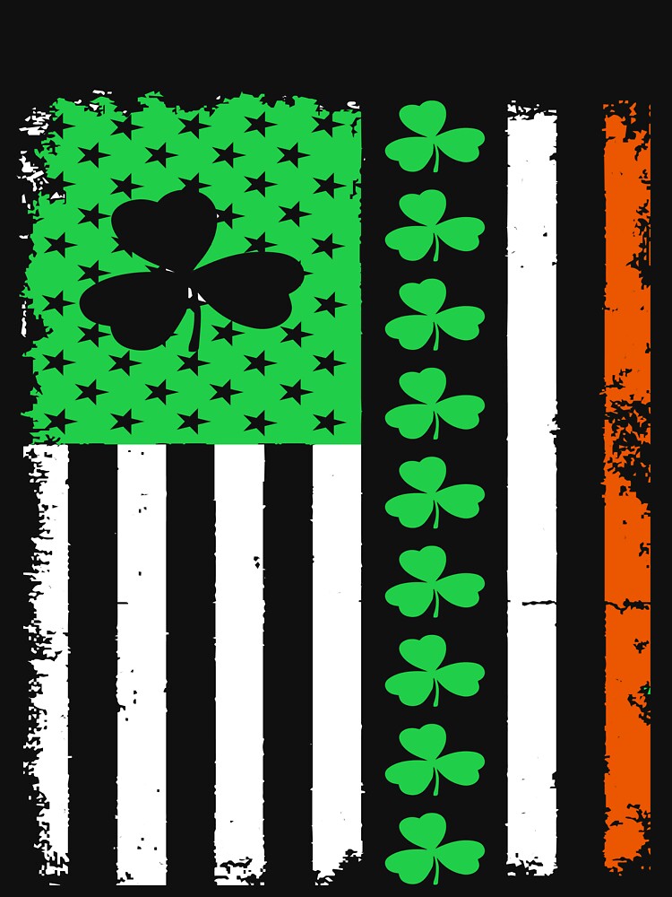 Vintage St Patrick's Day Irish American Flag Shamrock Lucky by Micro-dose T-Shirts, Hoodie, Sweatshirt (Image 3)