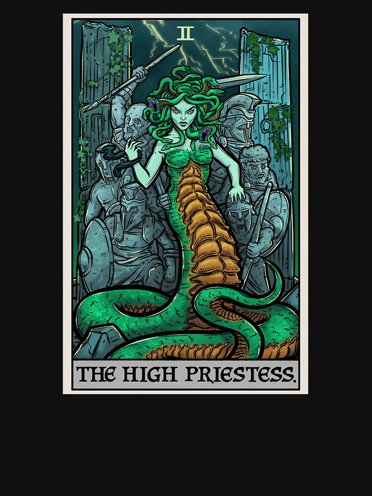 The High Priestess Tarot Card Medusa Greek Mythology Gift by taaddison50 T-Shirts, Hoodie, Sweatshirt (Image 3)