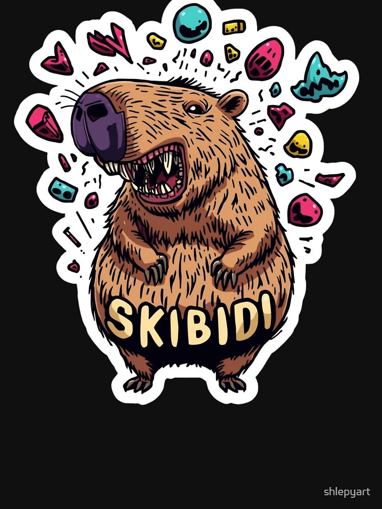 Skibidi Capybara Sticker by shlepyart T-Shirts, Hoodie, Sweatshirt | BlankRebels.com (Image 3)