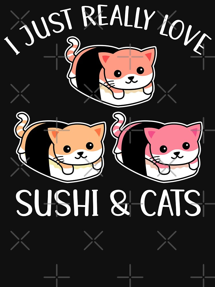 I Just Really Love Sushi And Cats by OnepixArt T-Shirts, Hoodie, Sweatshirt | BlankRebels.com (Image 3)
