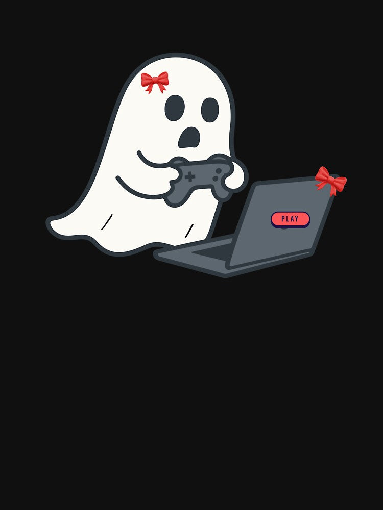 Cute Ghost Gamer by Rasheedaholik T-Shirts, Hoodie, Sweatshirt | BlankRebels.com (Image 3)