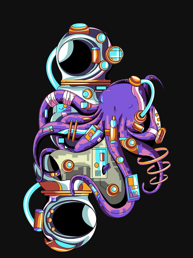 astronaut octopus by buzwin T-Shirts, Hoodie, Sweatshirt | BlankRebels.com (Image 3)