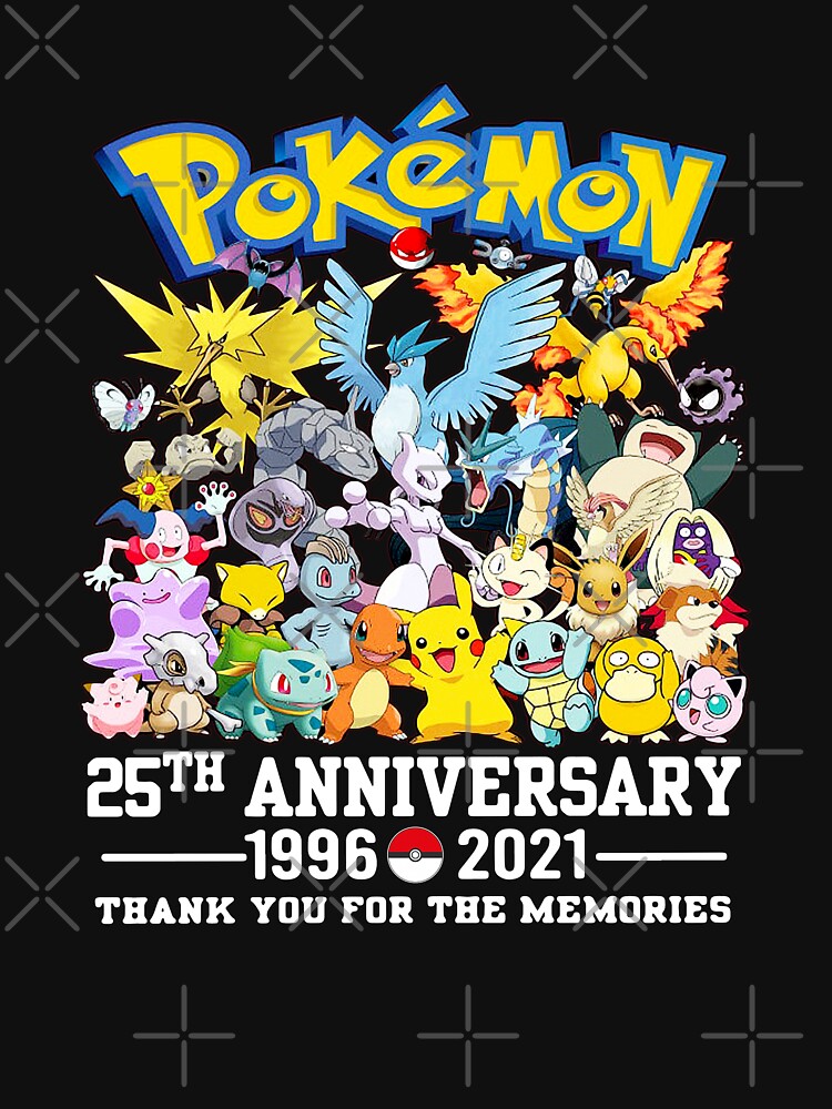 Br Halloween p-okemon 25th Anniversary 1996 2021 Thank You for The mem Vintage T-Shirts Gift For Fans, For Men... (Image 3)