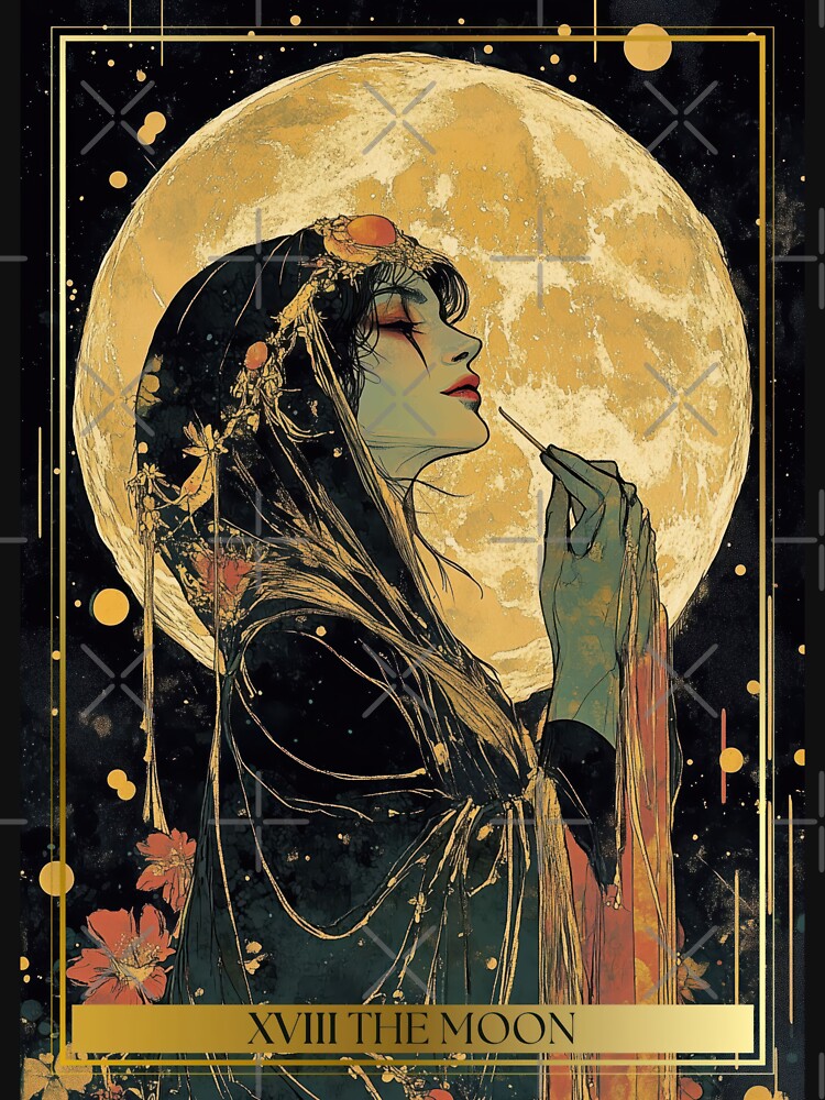 XVIII The Moon Tarot Card Illustration by Thunderg1rl T-Shirts, Hoodie, Sweatshirt | BlankRebels.com (Image 3)